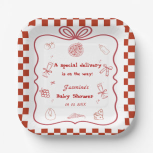 Special Delivery Pizza Baby Shower Party Paper Plates