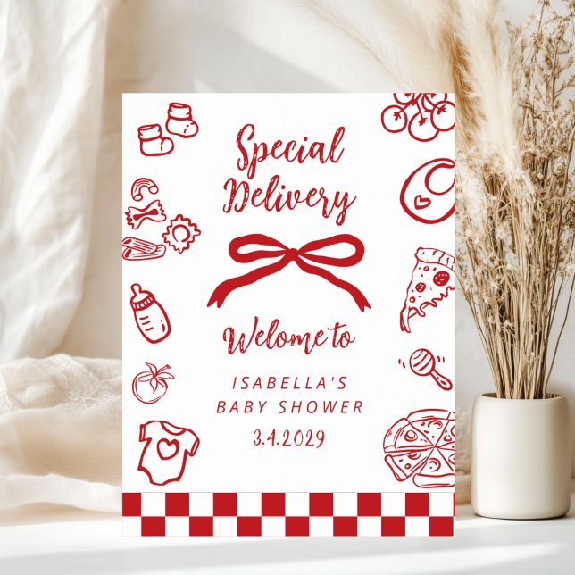 Special Delivery Pizza Baby Shower Welcome Poster (Creator Uploaded)