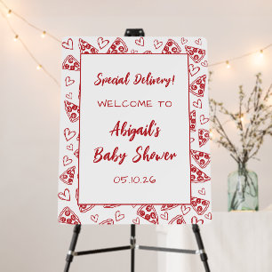 Special Delivery Pizza Baby Shower Welcome Sign