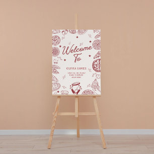 Special delivery pizza baby shower welcome sign