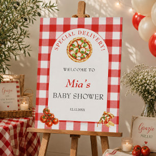Special Delivery Pizza Italian Baby Shower Welcome Foam Board