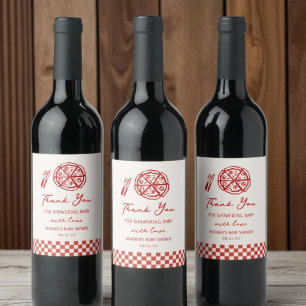 Special Delivery Pizza Themed Baby Shower  Wine Label