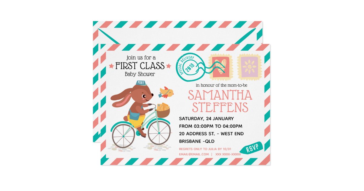Special Delivery Post Office Baby Shower Invitation Zazzle Com