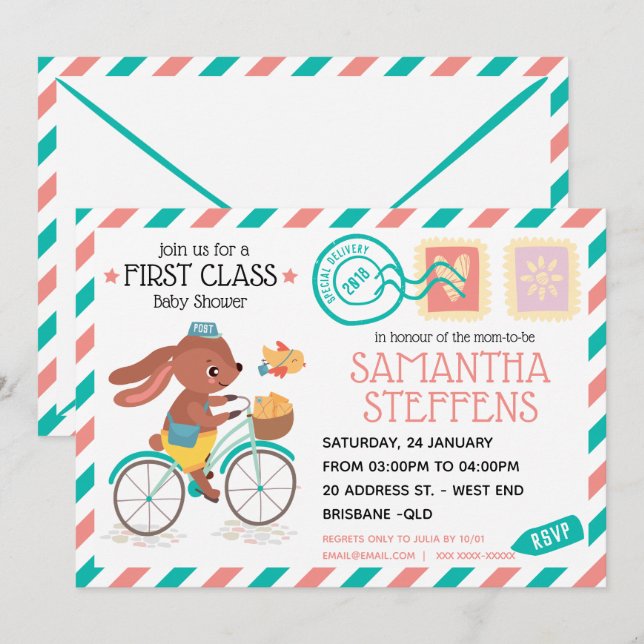Special Delivery Post Office Baby Shower Invitation (Front/Back)