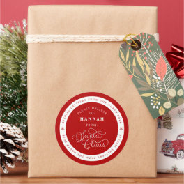 Special Delivery Santa Christmas Name Tag Stickers