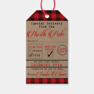 Special Delivery Santa Claus Christmas Gift Tags