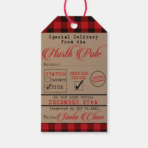 Special Delivery Santa Claus Christmas  Gift Tags