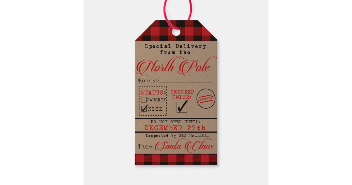 Personalized Santa Gift Tags, Christmas Elf Tags