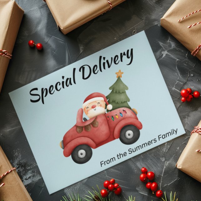 Special Delivery Santa in Truck  Holiday Card (Creator Uploaded)
