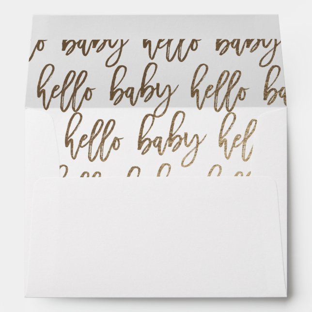 Special delivery script hello baby gold envelope (Back (Bottom))