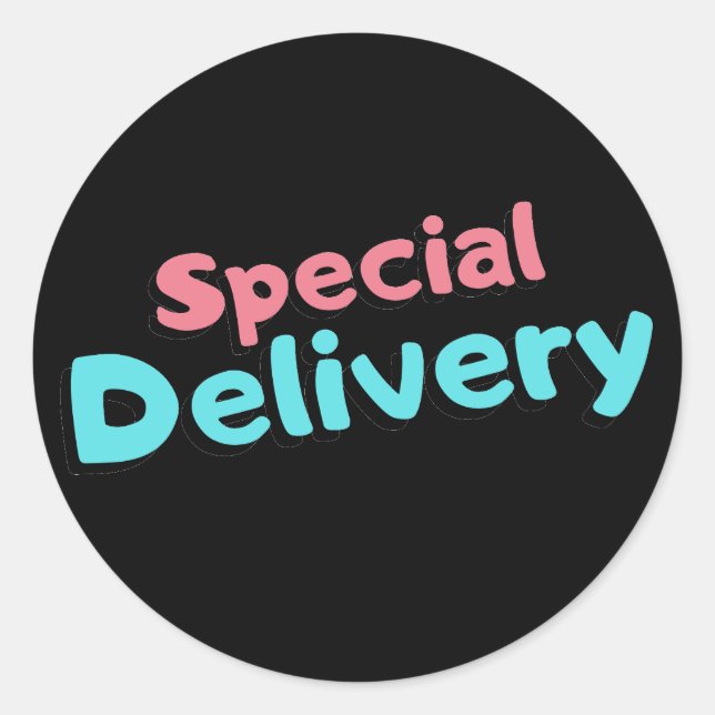 Special Delivery Small Business Packaging Classic Round Sticker (Front)