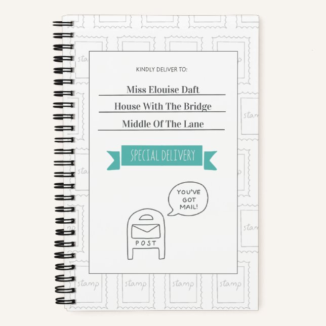Special Delivery Snail Mail Personalized Notebook (Front)