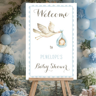 Special Delivery Stork Baby Boy Shower Welcome Foam Board