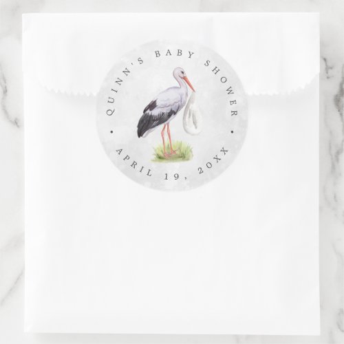 Special Delivery  Stork Baby Shower Favor Sticker