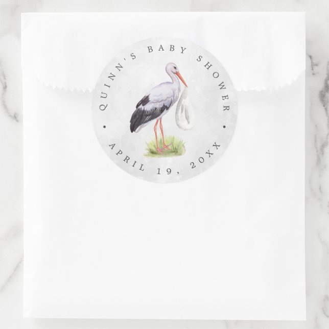 Special Delivery | Stork Baby Shower Favor Sticker (Bag)