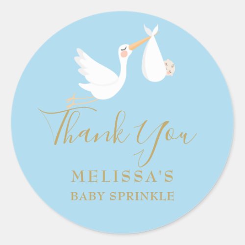 Special Delivery Stork Baby ShowerSprinkle Classic Round Sticker