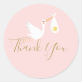 It's a girl pink bow knot baby shower stickers