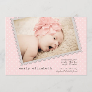 Special Delivery Sweet Baby Girl Photo Birth Announcement