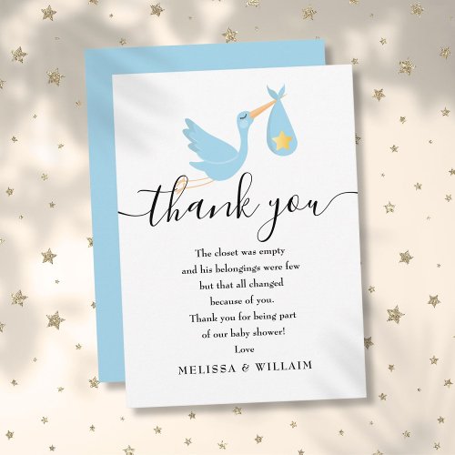 Special Delivery Thank You Poem Baby Boy Shower