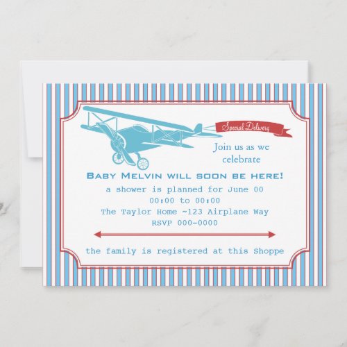 Special Delivery Vintage Airplane Announcement