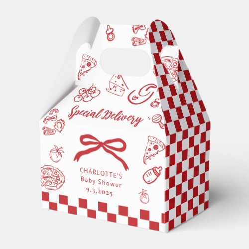 Special delivery Whimsical Bow Baby Shower Favor Boxes