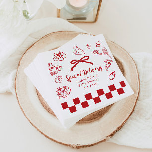 Special delivery Whimsical Bow Baby Shower Napkins