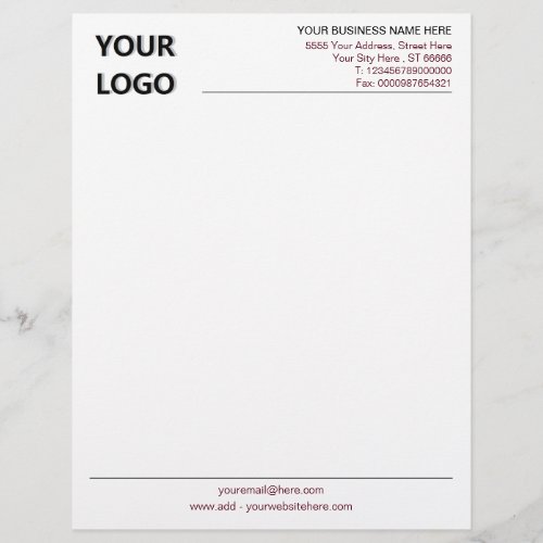 Special Design Your Colors Letterhead with Logo