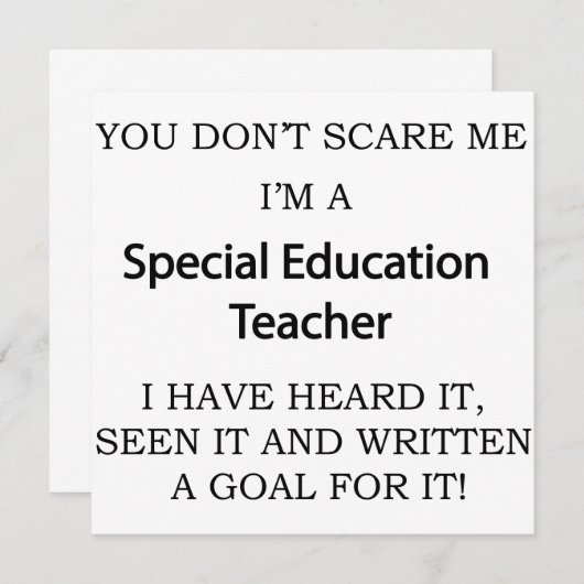 Special Ed. Teacher (Front/Back)