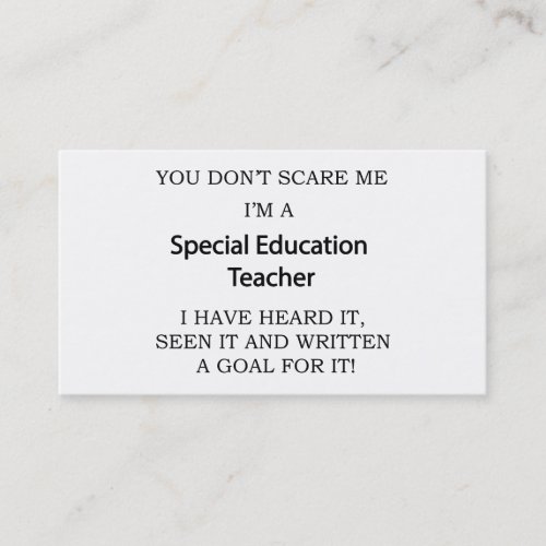 Special Ed Teacher Business Card