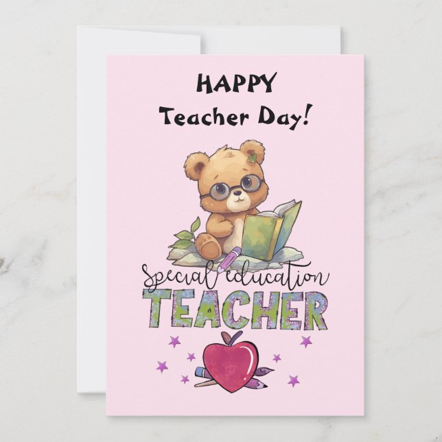 Special ed teacher Happy Teachers Day Invitation (Front)