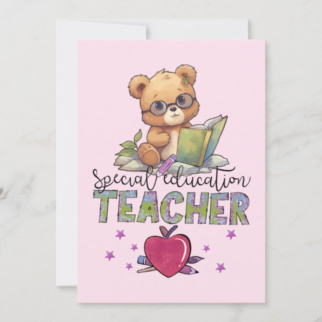 Special ed teacher Happy Teachers Day Invitation (Front)