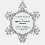 Special Ed. Teacher Snowflake Pewter Christmas Ornament at Zazzle