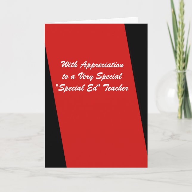 Special Ed Teacher Thank You Red and Black (Front)
