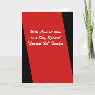 Special Ed Teacher Thank You Red and Black
