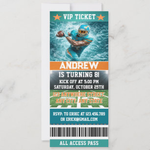 Special Edition Football Ticket Birthday Invitation