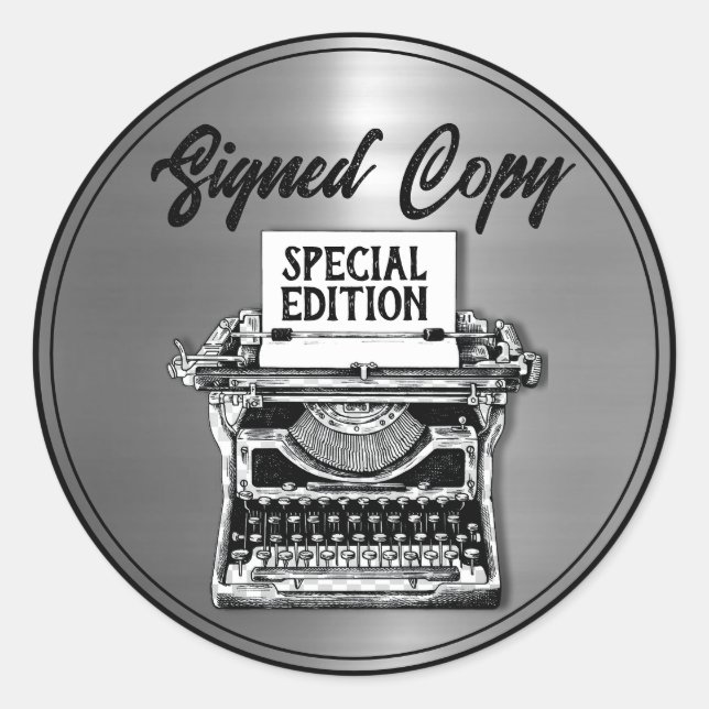 Special Edition Signed Copy Silver Classic Round Sticker (Front)