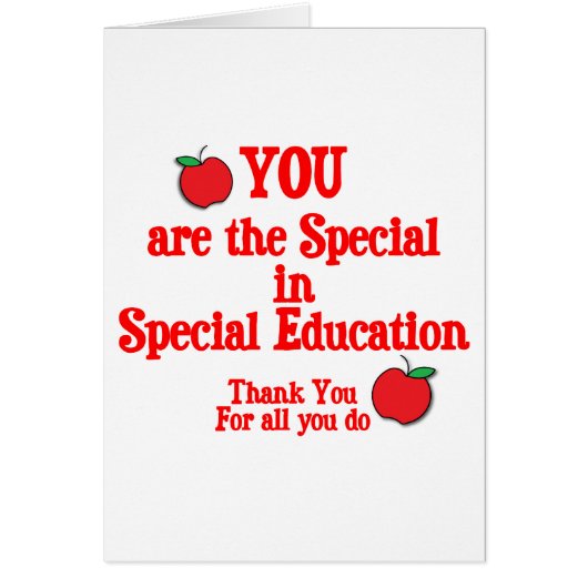 Special Education Appreciation Cards (Front)