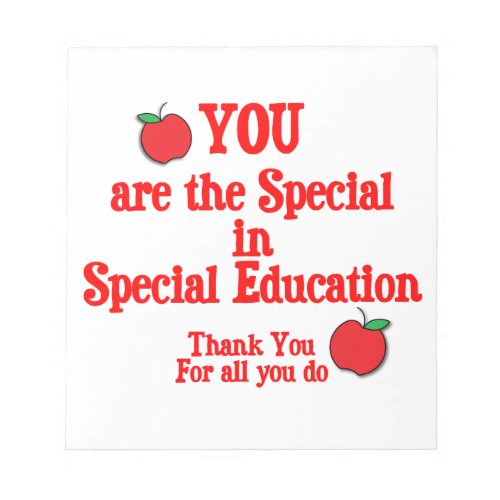Special Education Appreciation Notepad