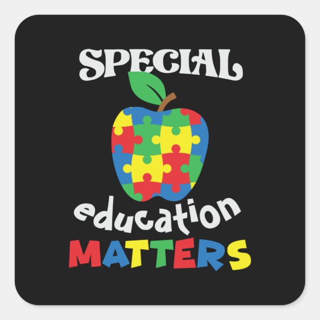 Special Education Matters - Cute Teacher Square Sticker (Front)