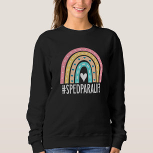 Special Education Paraprofessional Cute Rainbow Sweatshirt