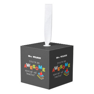 Special Education Teacher Appreciation Day Awesome Cube Ornament