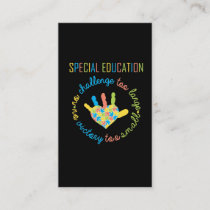 Special Education Teacher Autism Awareness Puzzle Business Card