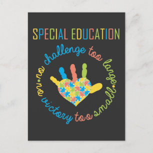 Special Education Teacher Autism Awareness Puzzle Postcard