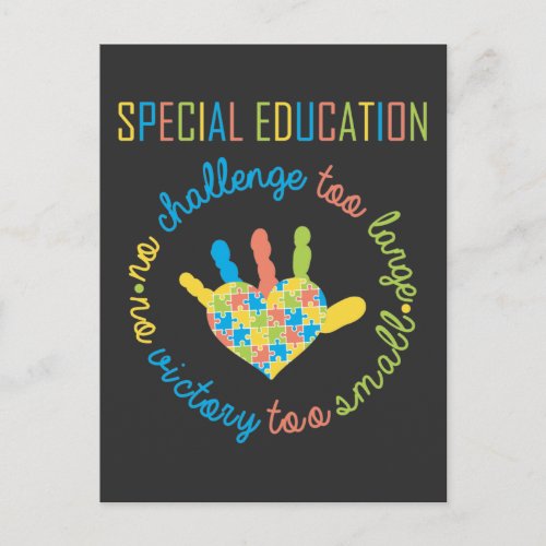 Special Education Teacher Autism Awareness Puzzle Postcard