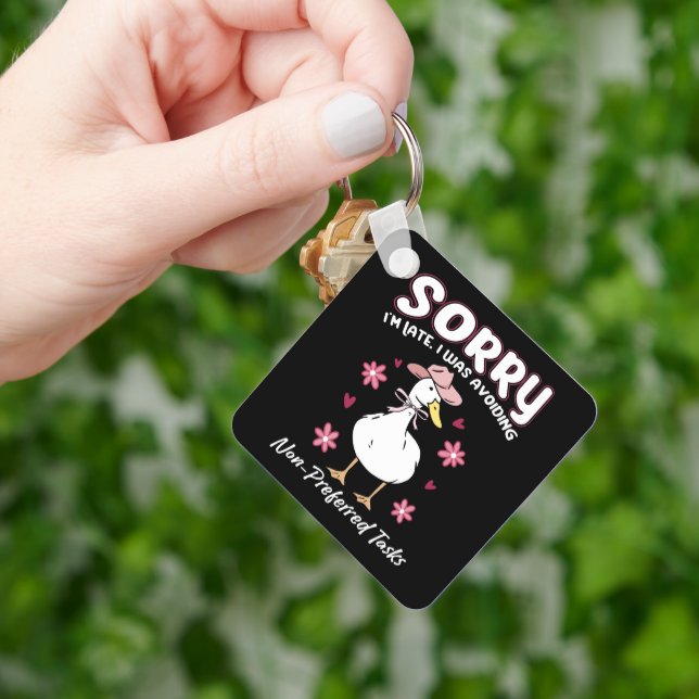 Special Education Teacher - Funny Goose Sayings Keychain (Hand)