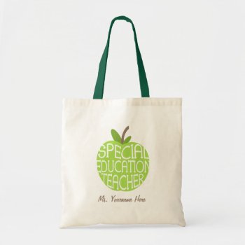 Special Education Teacher Green Apple Bag by thepinkschoolhouse at Zazzle