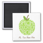 Special Education Teacher Green Apple Magnet at Zazzle