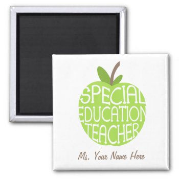 Special Education Teacher Green Apple Magnet by thepinkschoolhouse at Zazzle