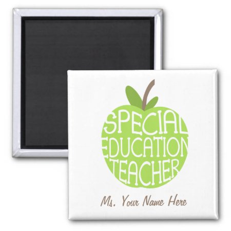 Special Education Teacher Green Apple Magnet