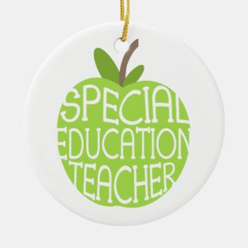 Special Education Teacher Green Apple Ornament by thepinkschoolhouse at Zazzle
